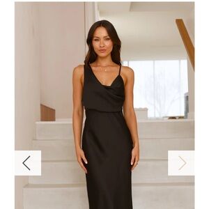 Black Satin Dress - Billy J (NWT)